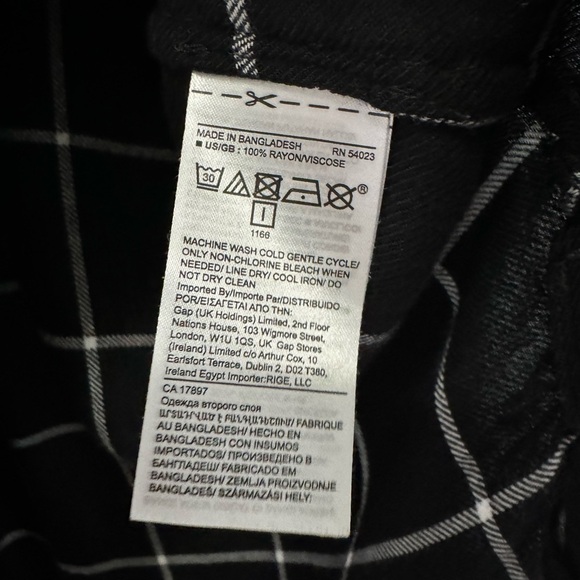 Banana Republic Dillon Classic-Fit Flannel Shirt Black & White Size Large - Picture 5 of 7